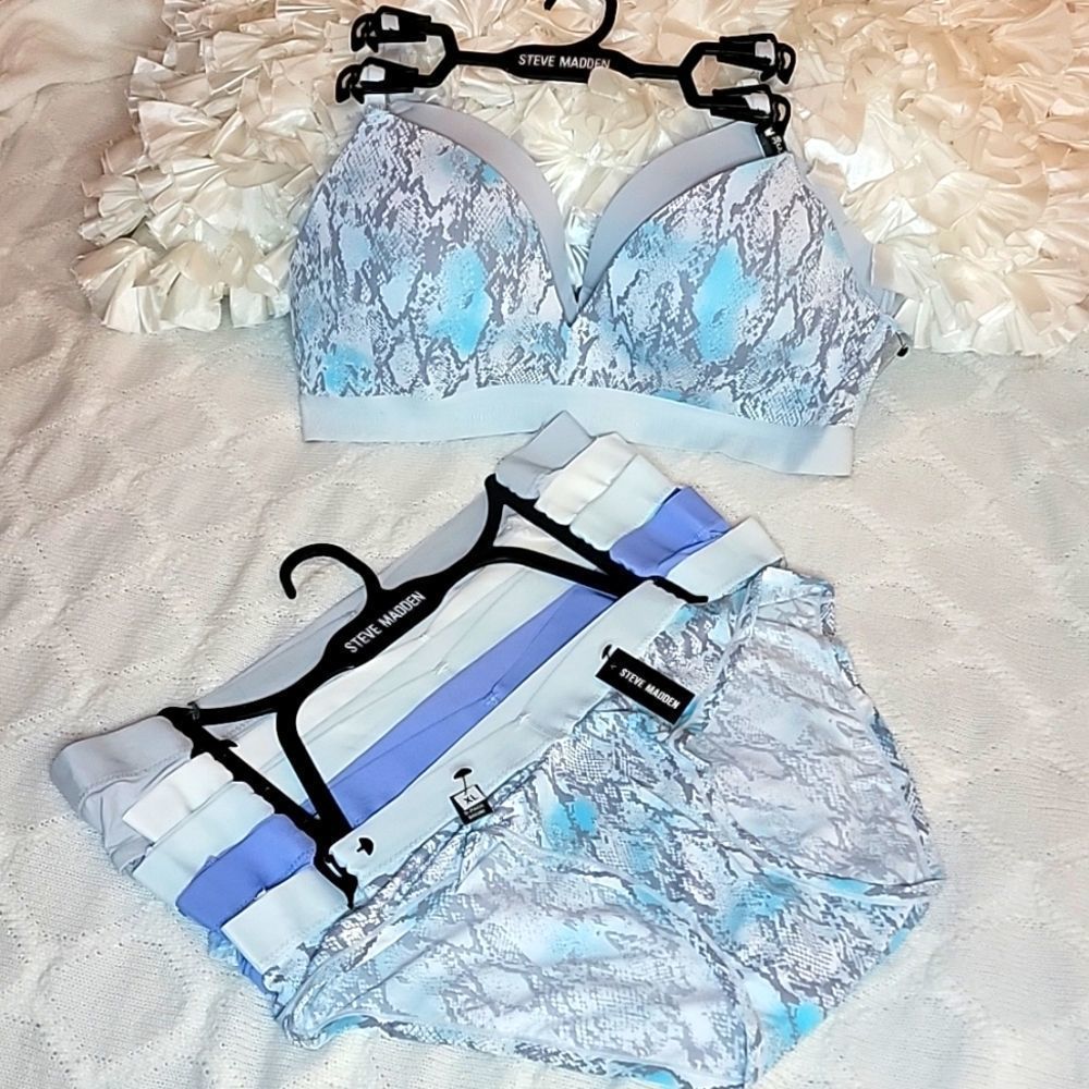 NWT 7 PIECE STEVE MADDEN BRA AND PANTY SET